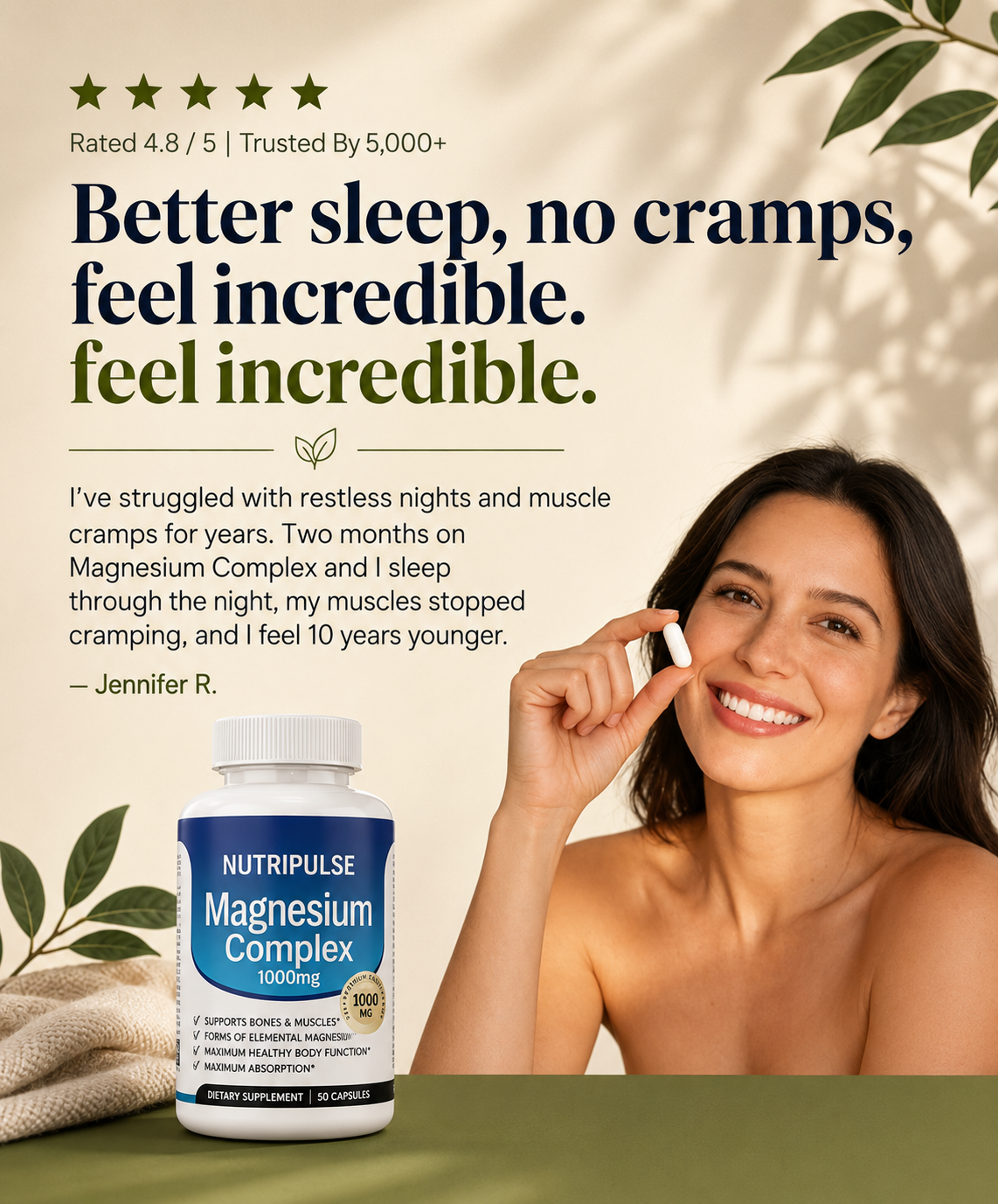 TRYNUTRIPULSE™ MAGNESIUM COMPLEX 1000MG - 8 FORMS FOR SLEEP, BONES &amp; ENERGY