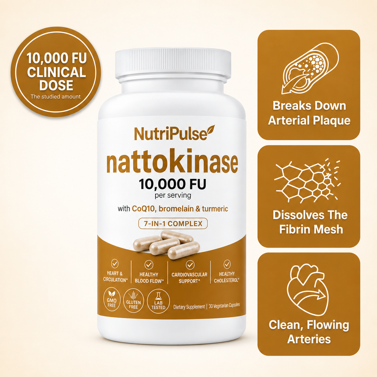 Nattokinase 10,000 FU Clinical Strength